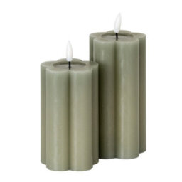 Luxe  Collection  Natural  Glow  2.75X5  Grey  Pillar  Led  Candle - thumbnail 3