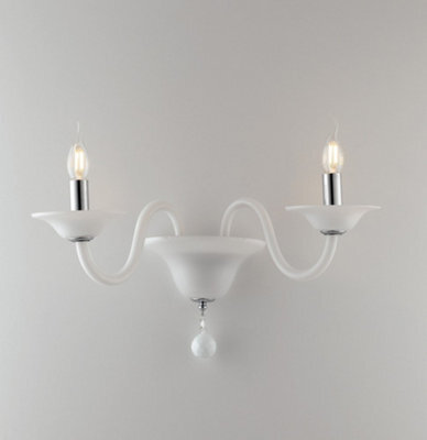 Luminosa Lighting Luminosa Soffio Twin 2 Light Candle Wall Light White 47X36X30Cm - image 1