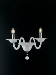 Luminosa Lighting Luminosa Soffio Twin 2 Light Candle Wall Light White 47X36X30Cm - thumbnail 3