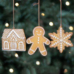 Set Of 3 Gingerbread Cookie Ornaments - Festive Christmas Tree Decorations - thumbnail 5