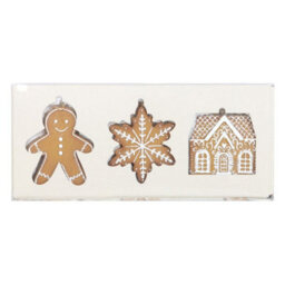 Set Of 3 Gingerbread Cookie Ornaments - Festive Christmas Tree Decorations - thumbnail 3