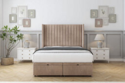 "Comfort Chester Mink Naples Ottoman Bed With Mattress With 54"" Wingback Headboard 2'6 Small Single"