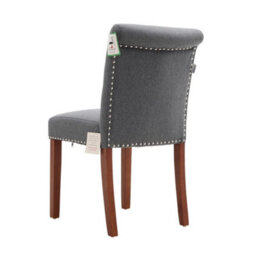 Living And Home Set Of 4 Grey Dining Chair Set Linen Upholstered Dining Chairs Accent Chair With Wooden Legs - thumbnail 5