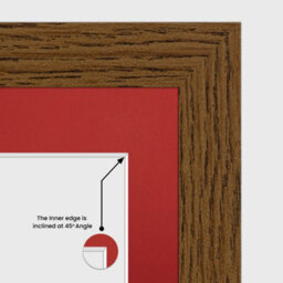 AK Frames 26X8 Dark Oak Modern Multi Photo Frame With Crimson Mount - Holds 5 Apertures (5X) 6X4 Photos - thumbnail 7
