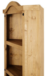 Mews Corona Corner Bookcase Pine Display Cupboard 3 Book Shelves Mexican - thumbnail 5