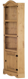 Mews Corona Corner Bookcase Pine Display Cupboard 3 Book Shelves Mexican - thumbnail 4
