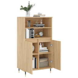 Berkfield Highboard Sonoma Oak 60X36X110 Cm Engineered Wood - thumbnail 4