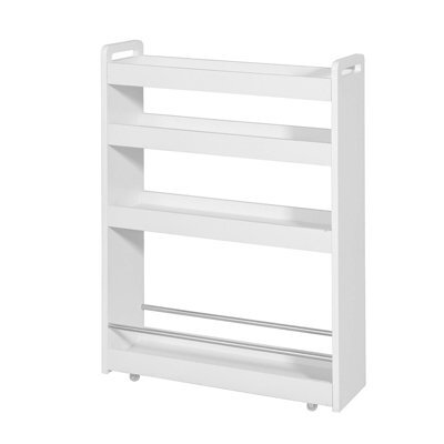 Sobuy Nsr01-W 4 Tiers Serving Trolley, Slide Out Storage Rack Shelf On Wheels,w60Xd18Xh81.5 - image 1