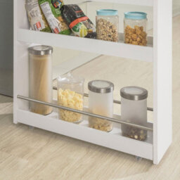 Sobuy Nsr01-W 4 Tiers Serving Trolley, Slide Out Storage Rack Shelf On Wheels,w60Xd18Xh81.5 - thumbnail 6