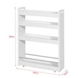 Sobuy Nsr01-W 4 Tiers Serving Trolley, Slide Out Storage Rack Shelf On Wheels,w60Xd18Xh81.5 - thumbnail 3