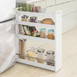 Sobuy Nsr01-W 4 Tiers Serving Trolley, Slide Out Storage Rack Shelf On Wheels,w60Xd18Xh81.5 - thumbnail 2