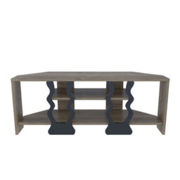 Decorotika Firal Corner Tv Stand Tv Unit For Tvs Up To 45 Inch Walnut And Black - thumbnail 5