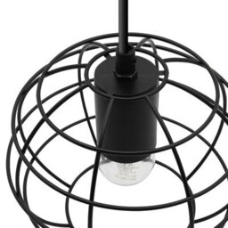 Long Life Lamps Company Wire Cage Globe Black Metal Pendant Light M0173 - thumbnail 6