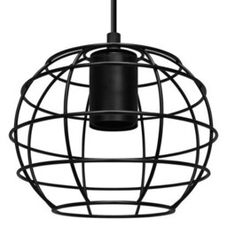 Long Life Lamps Company Wire Cage Globe Black Metal Pendant Light M0173 - thumbnail 3