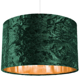 Happy Homewares Modern Green Crushed Velvet 14 Table/pendant Lampshade With Shiny Copper Inner - thumbnail 6