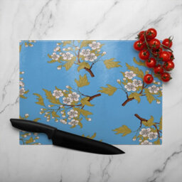 Benjamin Tate Design Orchid Branches On Blue Glass Chopping Boarddesigner Style - thumbnail 3