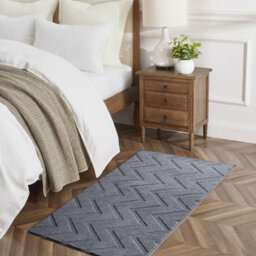 Bedlooms Grey High Low Pile Rug 60X110Cm, Soft Thick Piles, Diamond Pattern, Hallway Runner And Area Rugs - thumbnail 9