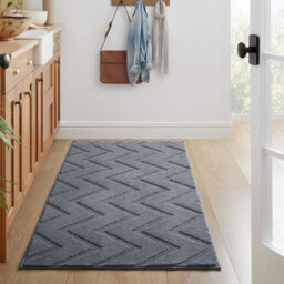 Bedlooms Grey High Low Pile Rug 60X110Cm, Soft Thick Piles, Diamond Pattern, Hallway Runner And Area Rugs - thumbnail 1