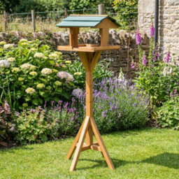 Traditional Wooden Bird Table Garden Bird Feeder Feeding Station - thumbnail 3