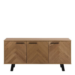 Furniture To Go Brighton 3 Door Sideboard In Oak With Herringbone Effect - thumbnail 2