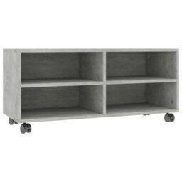 Berkfield Tv Cabinet With Castors Concrete Grey 90X35X35 Cm Engineered Wood - thumbnail 2