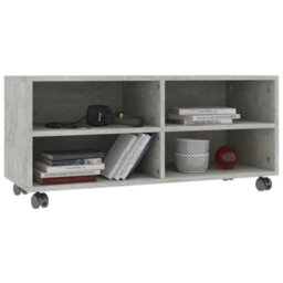 Berkfield Tv Cabinet With Castors Concrete Grey 90X35X35 Cm Engineered Wood - thumbnail 3