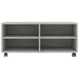 Berkfield Tv Cabinet With Castors Concrete Grey 90X35X35 Cm Engineered Wood - thumbnail 4