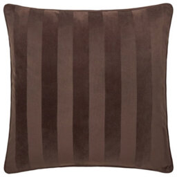 Paoletti Regency Stripe Velvet Polyester Filled Cushion, Chocolate, 45 X 45Cm - thumbnail 2