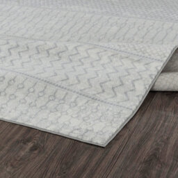 Livabliss Monaco-Geometric Grey Ivory Living Dining Bedroom Rug 80 X 220 Cm Easy Care, Non Shedding - thumbnail 4