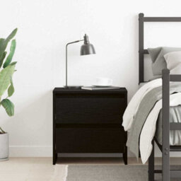 Berkfield Modern Bedside Cabinet Black Oak 45X34X44,5 Cm Engineered Wood - thumbnail 4
