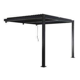 Sweeek - Lean To Pergola With Louvered Roof Aluminium 3 X 3M Palace Black - thumbnail 2