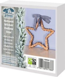 Netagon Home Festive Natural Wicker Hollow Star Ornament - thumbnail 3