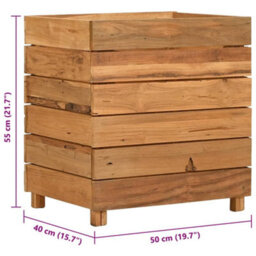 Walplus Raised Bed 50X40X55 Cm Recycled Teak Wood And Steel - thumbnail 8