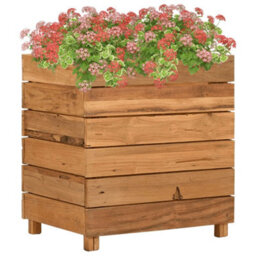 Walplus Raised Bed 50X40X55 Cm Recycled Teak Wood And Steel