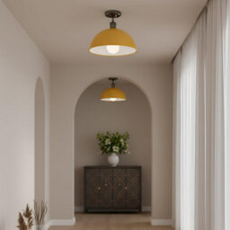 2 Pack Industrial-Semi Flush Mount Ceiling Light Metal 30Cm Dome Lampshade E27 Indoor Ceiling Lamp Fixture For Bedroom - thumbnail 6