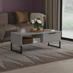 Ancona Matt Dusk Grey 1 Drawer Non-Extendable Coffee Table (H)348mm (W)925mm (D)410mm - thumbnail 1