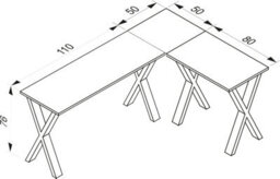 Vcm Desk Lona Silver / Honey Oak H. 76 X W. 160 X D. 130 Cm - thumbnail 3