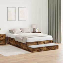 Berkfield Storage Bed Frame Smoked Oak 120X200 Cm - thumbnail 5