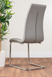 Furniturebox Selina Chrome Round Square Leg Glass Dining Table And 4 Elephant Grey Murano Chairs Set - thumbnail 9