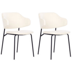 Beliani Set Of 2 Dining Chairs Kenai Fabric Light Beige - thumbnail 1