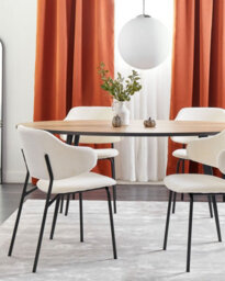 Beliani Set Of 2 Dining Chairs Kenai Fabric Light Beige - thumbnail 2