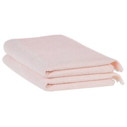 Beliani Set Of 2 Towels Atiu Terry Cotton Pastel Pink