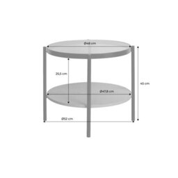 Sweeek - Round Side Table With Tempered Glass And Wood Effect Smooky Natural 52X52X45 Cm - thumbnail 6