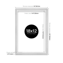 18X12 White Ornate Picture Frame (45.7 X 30.5Cm) Poster, Photo, Artwork, Gallery Wall Or Print - thumbnail 2