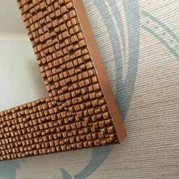 Biznest Mosaic Effect Resin Large Wall Mirror 48X68Cm, Home Decorative, Living Room, Bedroom Room (Gold) - thumbnail 2