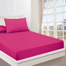 Ameha Pink Fitted Sheet Anti Allergic Extra Deep 25 Cm Bedsheet Super King Microfiber Hypoallergenic Durable Bedsheet(180X200Cm) - thumbnail 3