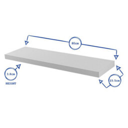 Harbour Housewares 80Cm Floating Wall Shelves- White - Photo Gallery Bookshelf Wall Shelves For Storage & Display - Set Of 2 - thumbnail 3