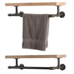 125Cm Pipe Clothes Rail Wall Mounted Garment Hanging Rack - thumbnail 4