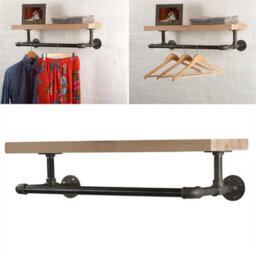 125Cm Pipe Clothes Rail Wall Mounted Garment Hanging Rack - thumbnail 3