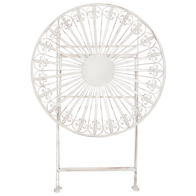Wyld And Coco Prestige Garden Bistro Table White Iron 70 Cm Foldable Uv-Resistant - image 1